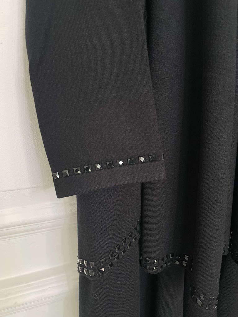 Malissa J Studded Coatigan & Scarf - Black