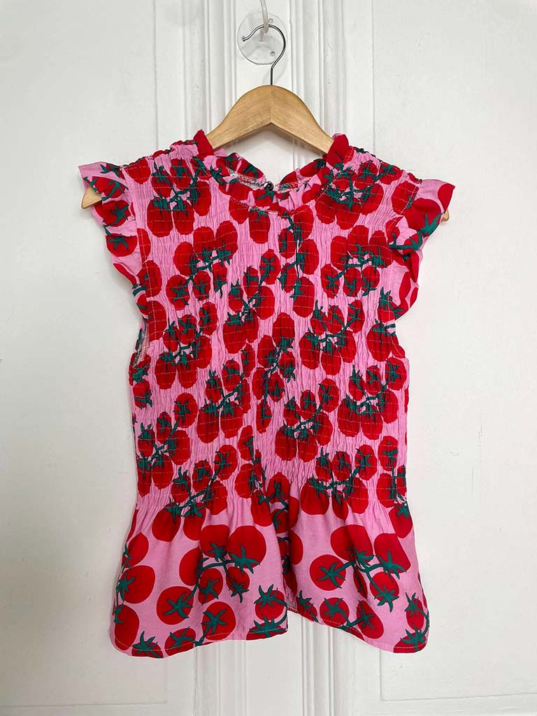 Shirred Frill Tomato Top