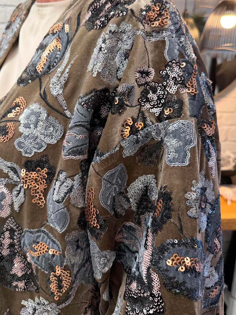 Malissa J Vintage Sequin Jacket - Latte