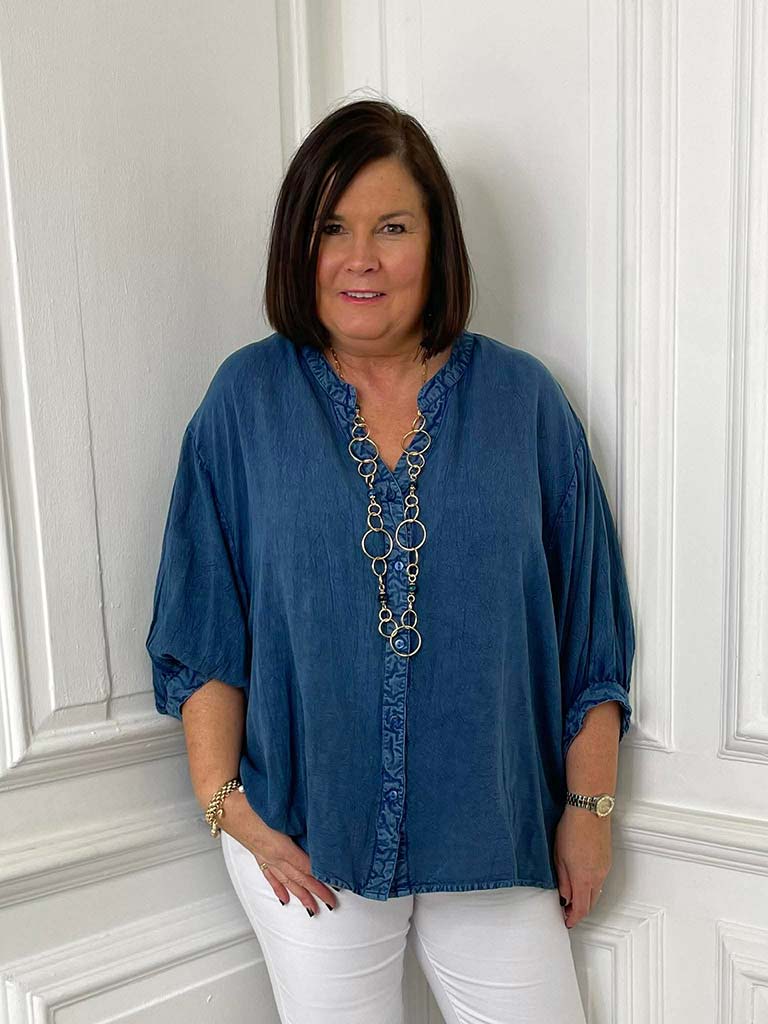 Vintage Wash Boho Blouse