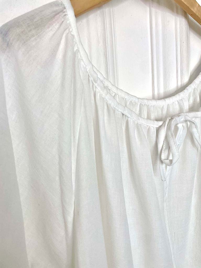 Flute Sleeve Tiered Tunic - White