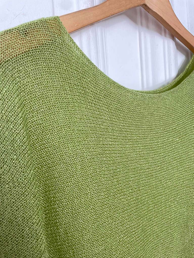 Exposed Edge Boxy Knit - Pear