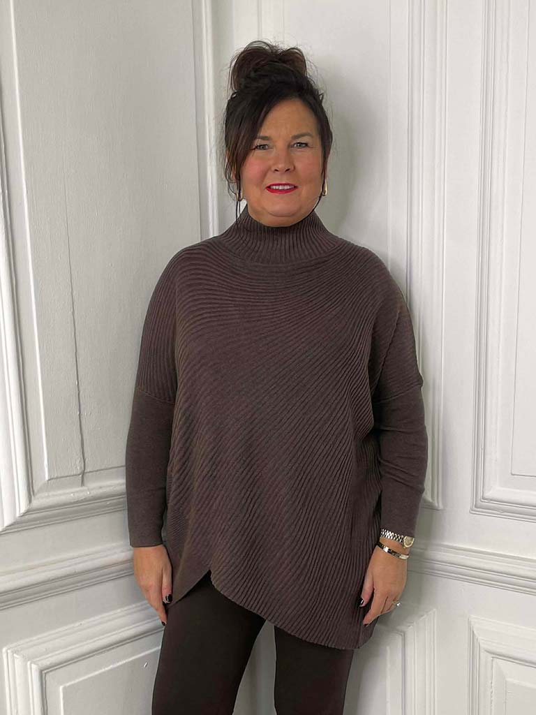 Ribbed Tunic Knit - Chocolate