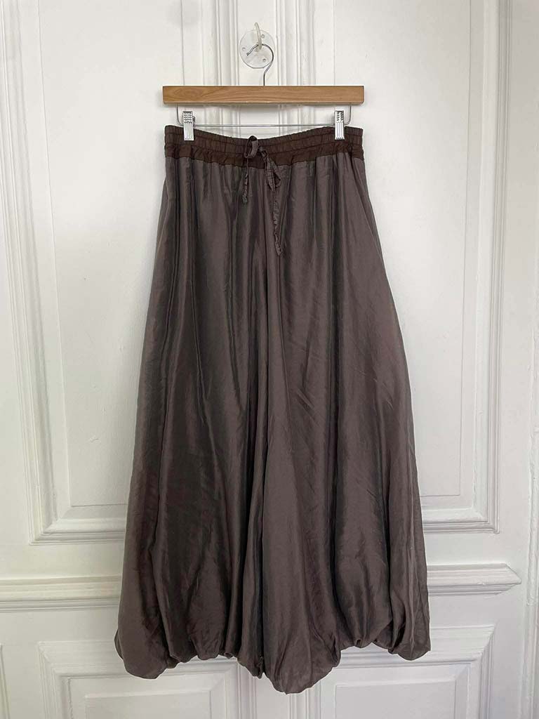 Bubble Hem Trousers - Chocolate