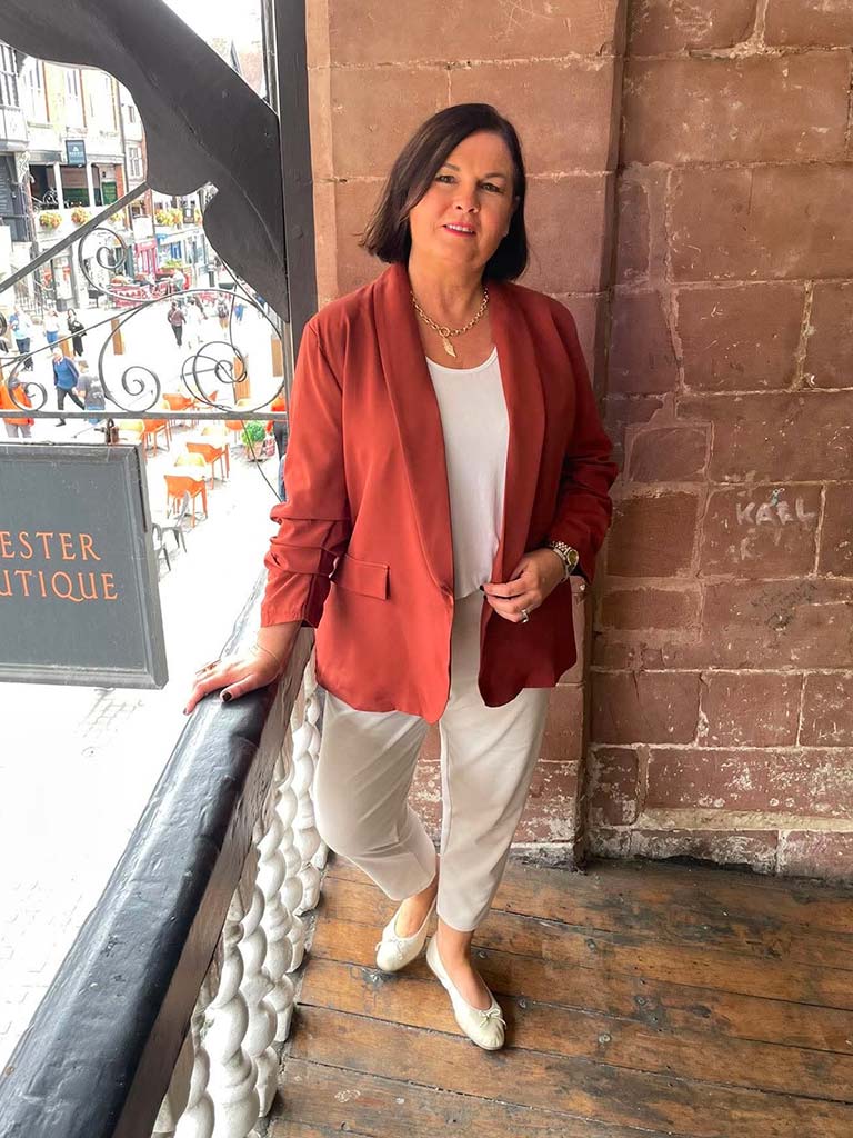 Ruched Sleeve Blazer - Rust
