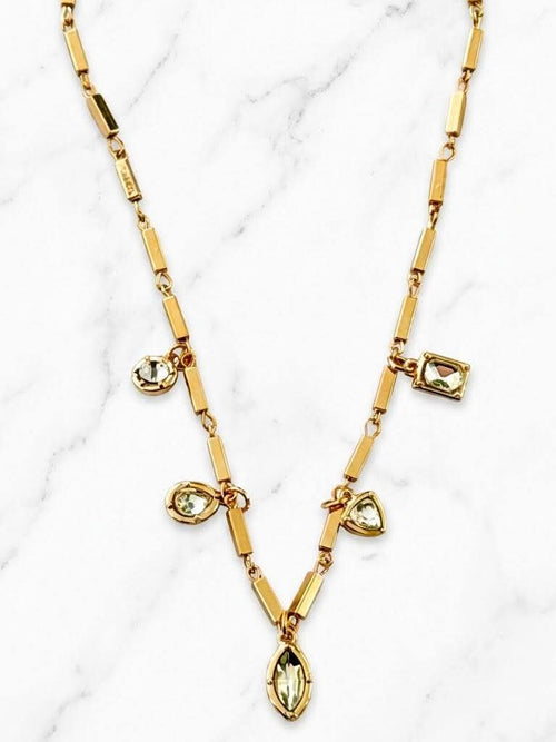 Envy Multi Jewelled Bar Chain Necklace - Gold
