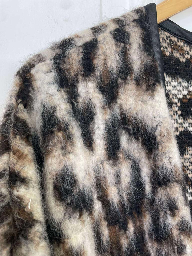 Wool Mix Leopard Coatigan