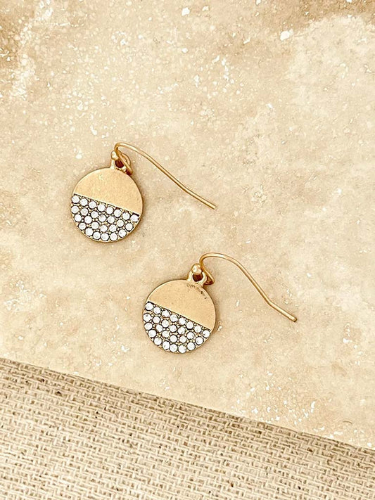 Envy Diamanté Circle Earrings - Gold