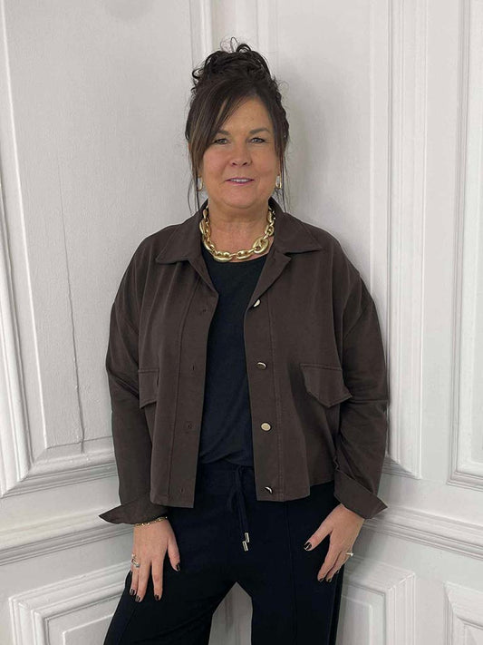 Luxe Jersey Jacket - Chocolate
