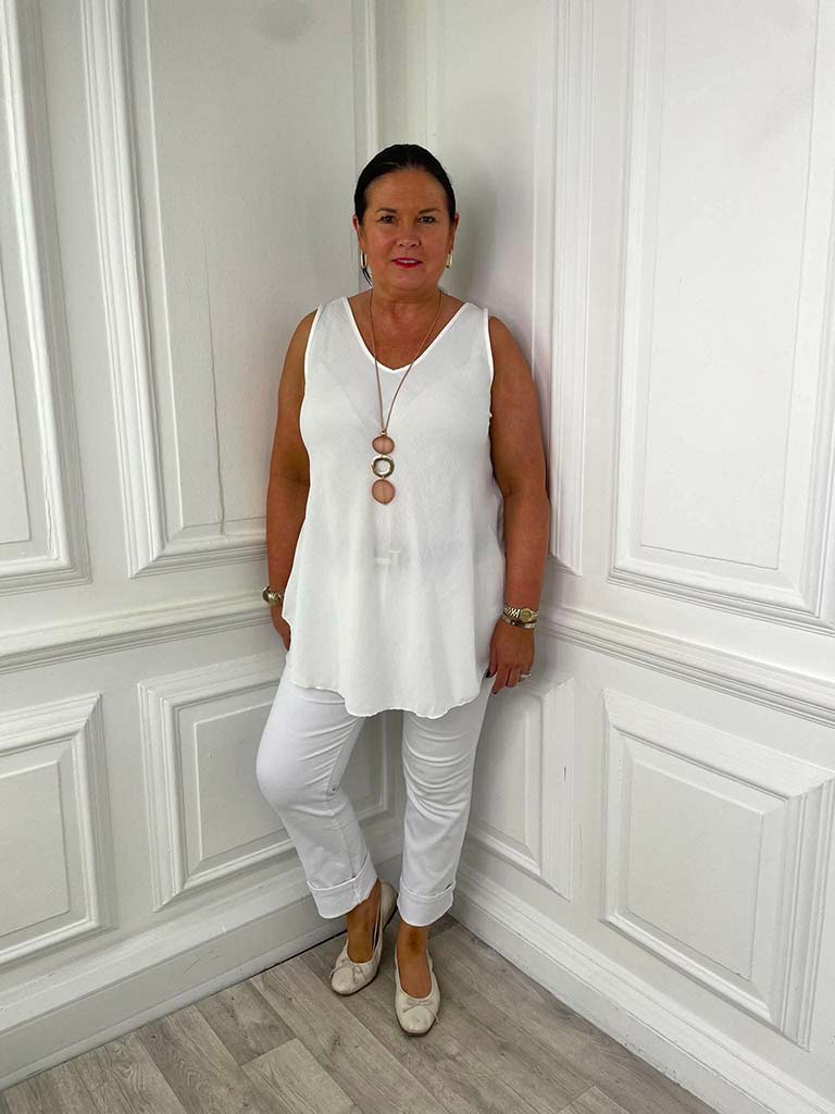 Classic V-Neck Vest - Warm White