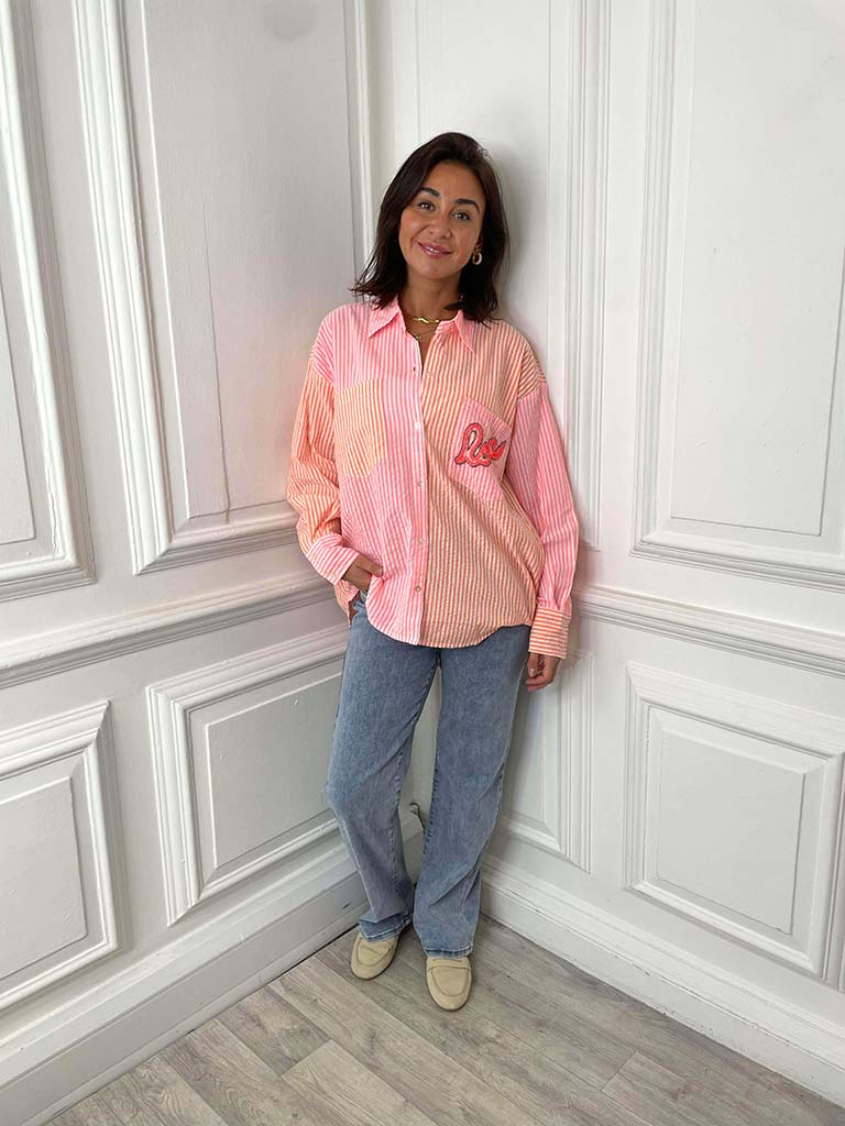 Stripe Love Shirt - Neon