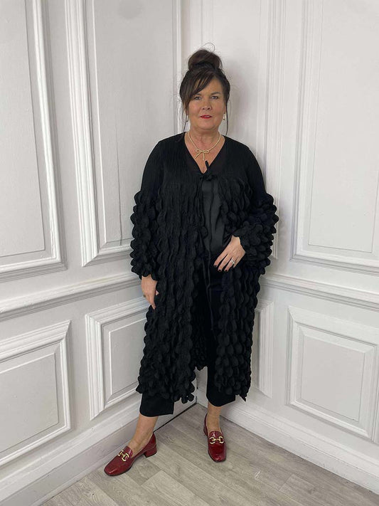 Malissa J Long Bubble Jacket - Black