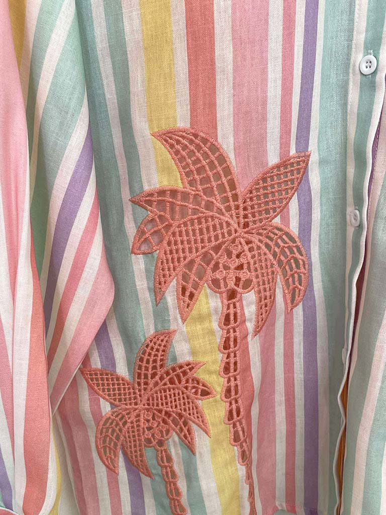 Pastel Rainbow Palm Shirt