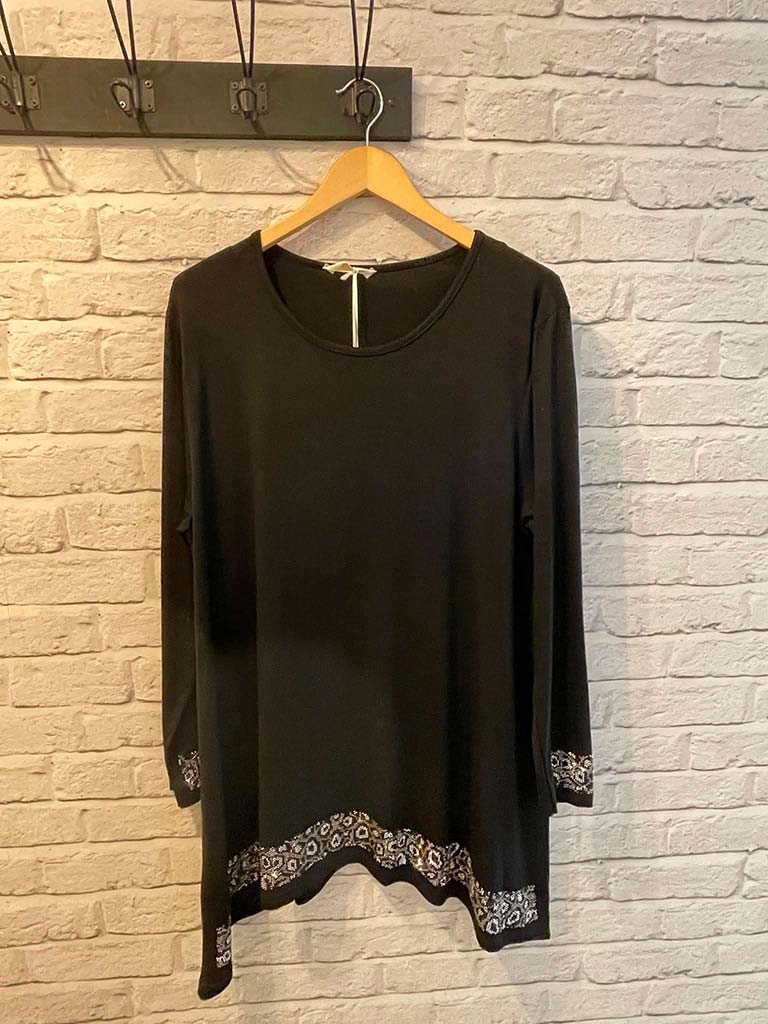 Malissa J Studded Swing Top - Black