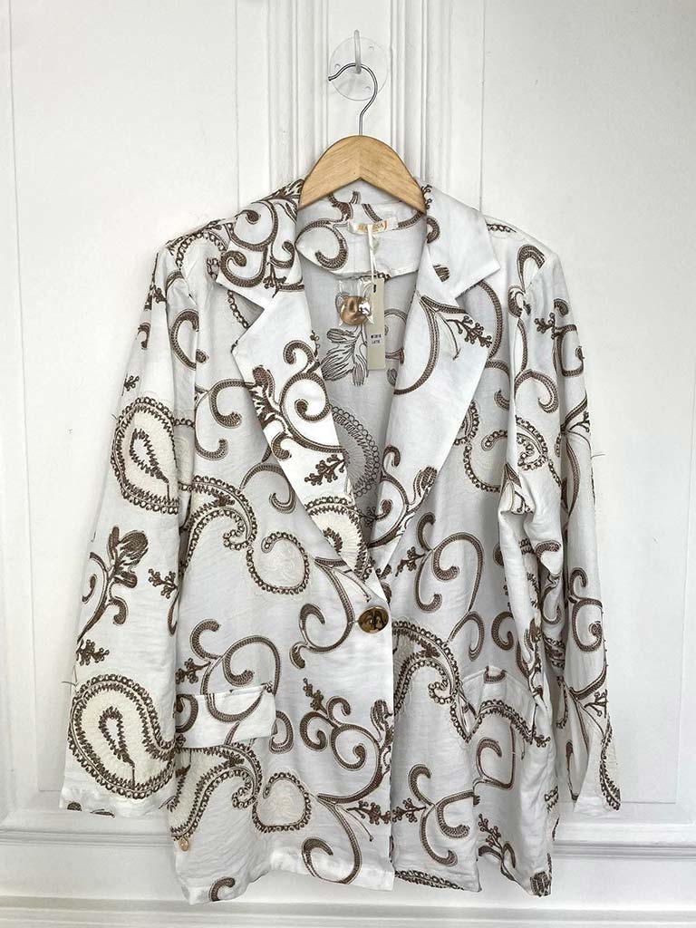 Malissa J Paisley Blazer - White