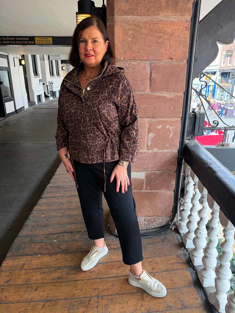 Malissa J Leopard Faux Suede Jacket