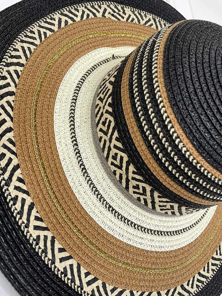 Malissa J Two Piece Straw Bag & Hat - Mono