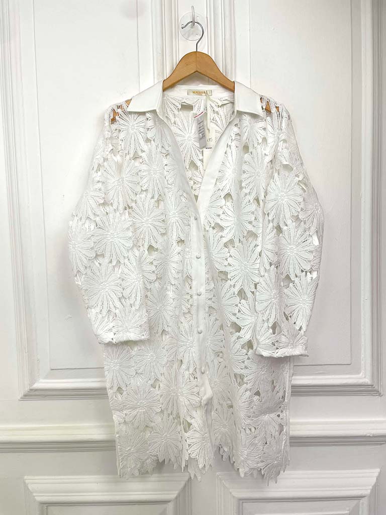Malissa J Daisy Crochet Shirt - White