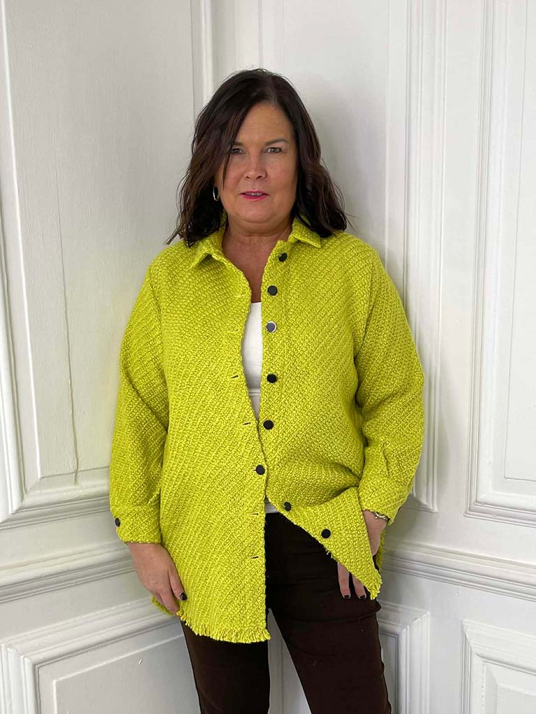 Malissa J Bouclé Shacket - Lime