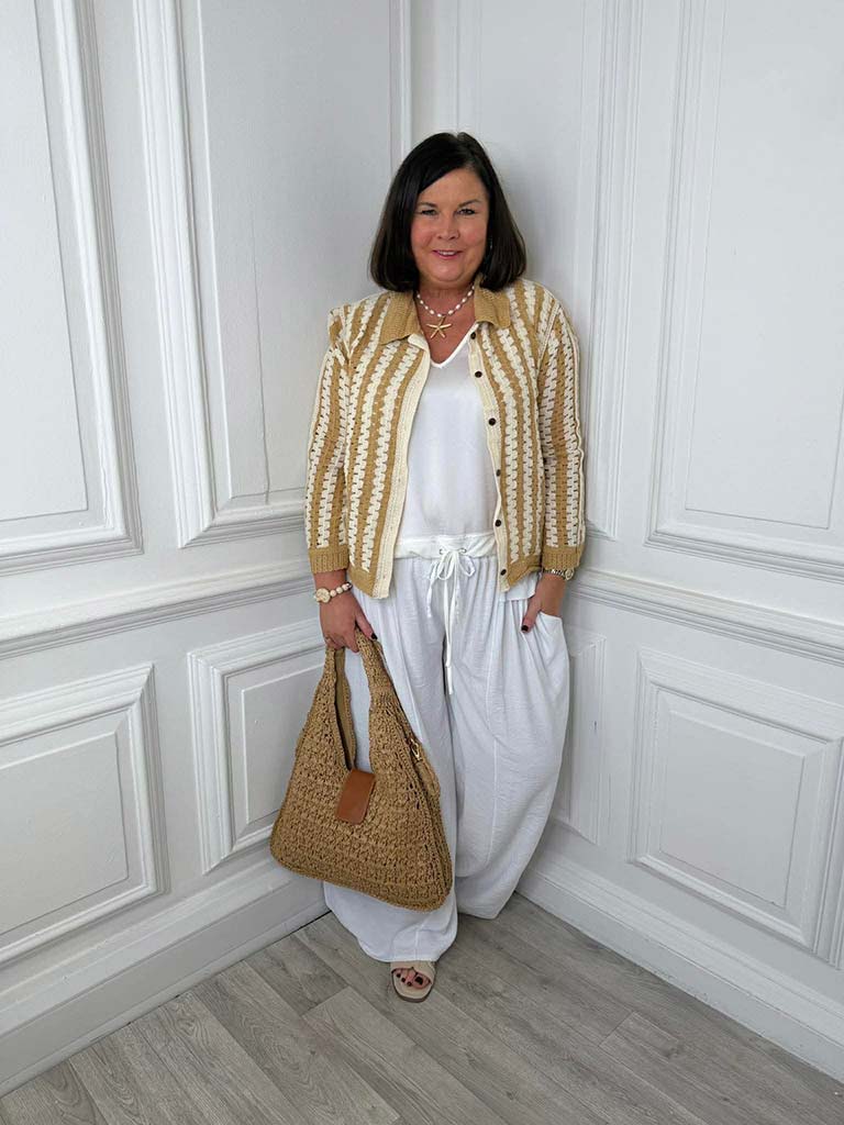 Crochet Shirt Jacket - Camel