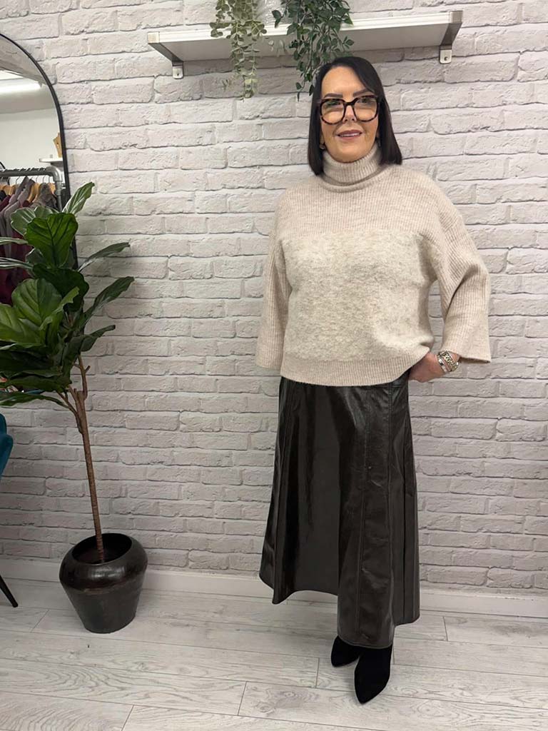 Vero Moda Faux Leather Skirt - Chocolate Torte