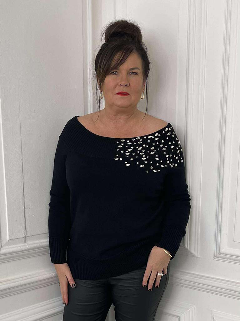 Malissa J Belle Bardot Knit - Black