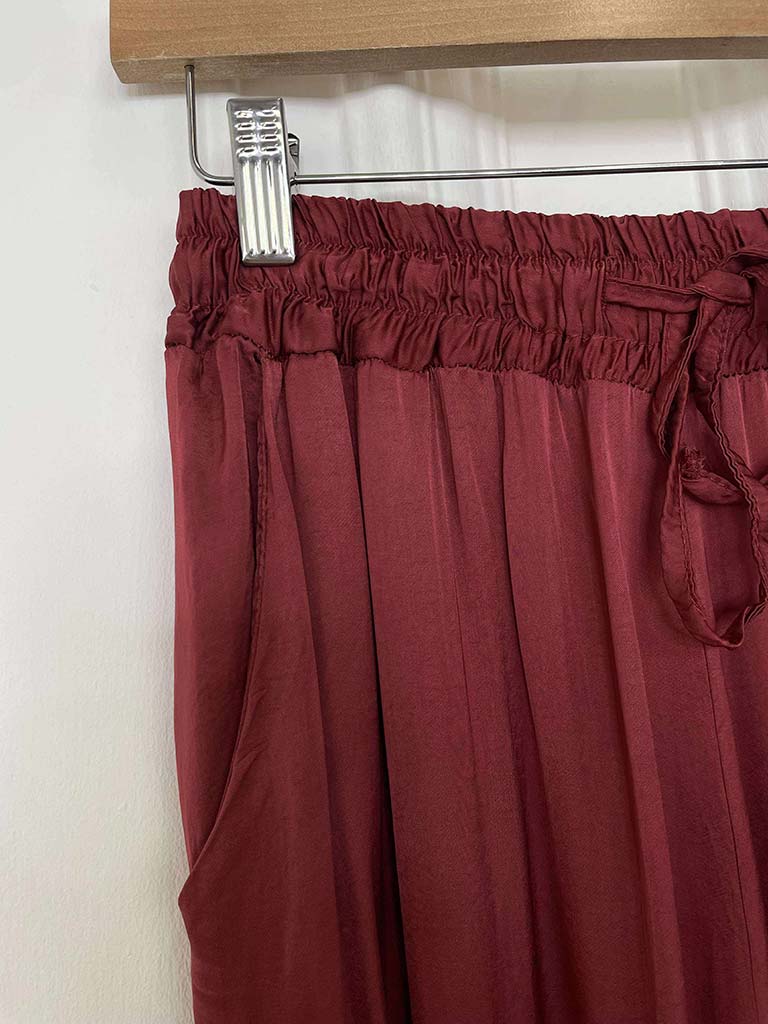 Silk Mix Palazzos - Rust