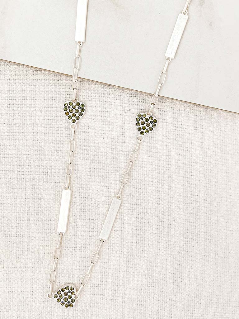 Envy Shimmer Heart Necklace - Silver