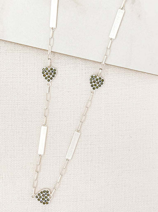 Envy Shimmer Heart Necklace - Silver