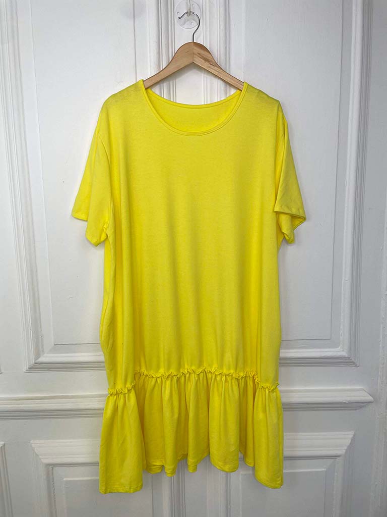Drop Peplum Hem Dress - Sunshine