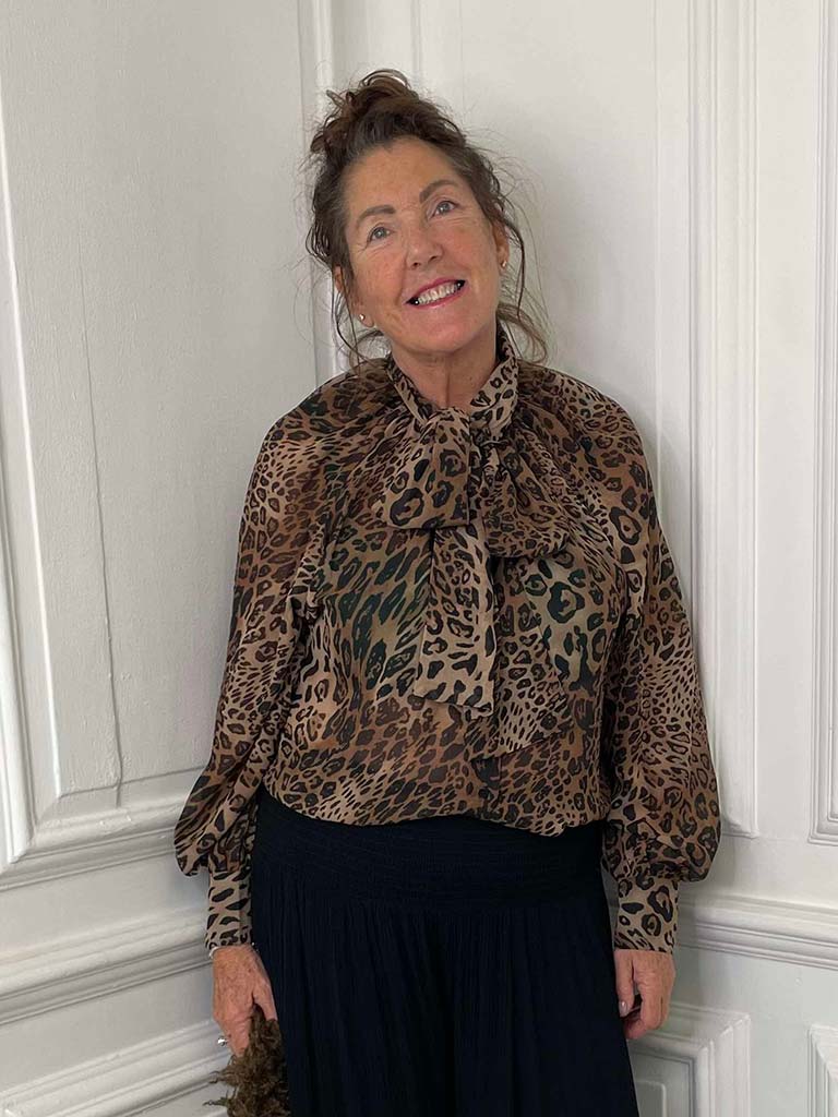 Ombré Leopard Pussybow Blouse