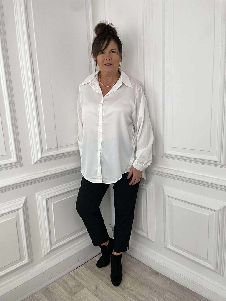 Luxe Silk Feel Shirt - Winter White
