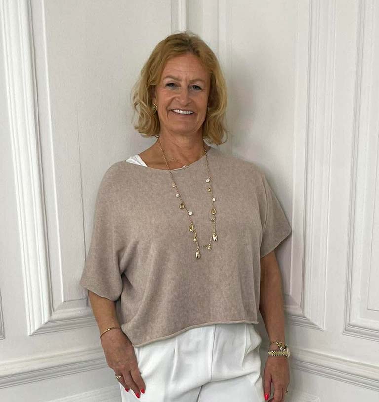 Boxy Drop Shoulder Knit - Biscuit