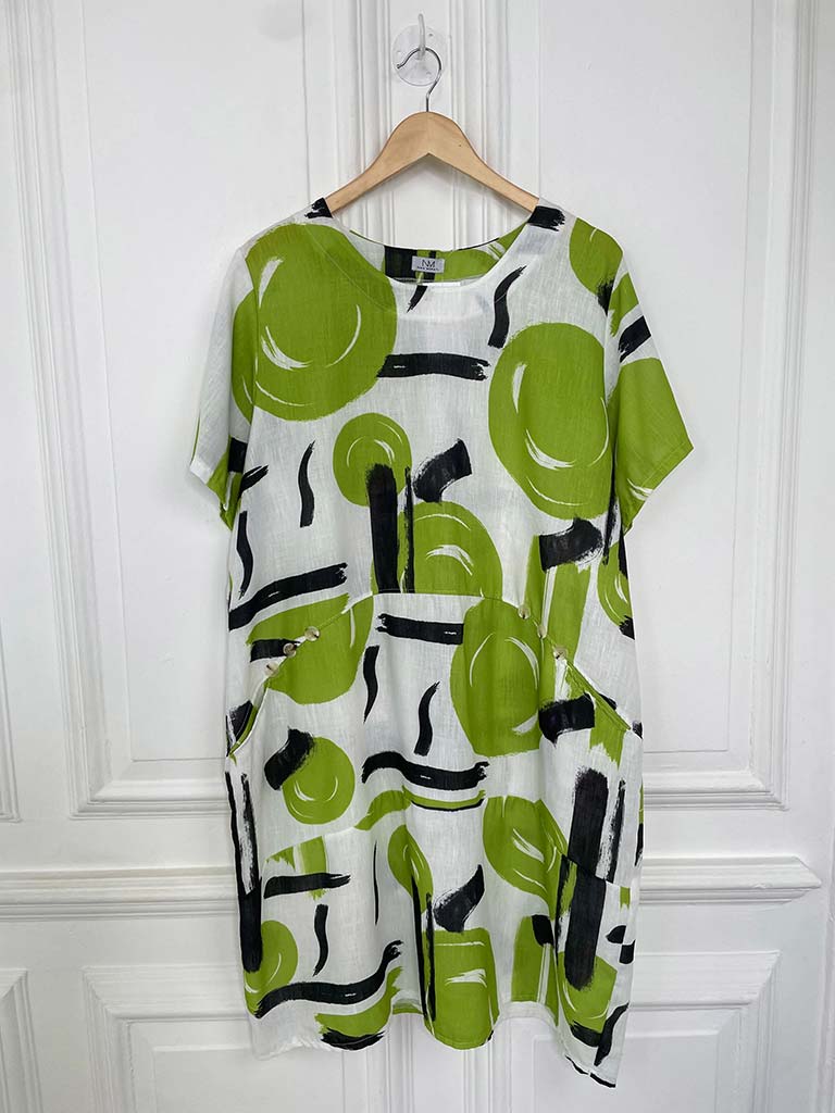Artist Print Pocket Tunic - Avocado