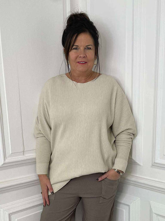 Relaxed Ribbed Knit - Stone