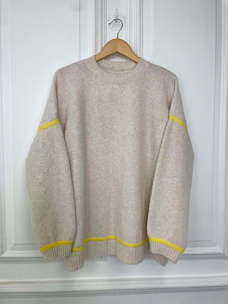 Contrast Stripe Knit - Biscuit