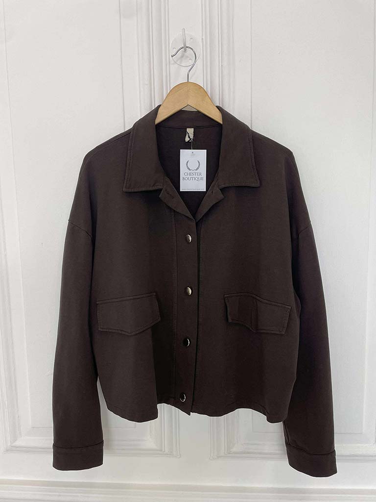 Luxe Jersey Jacket - Chocolate