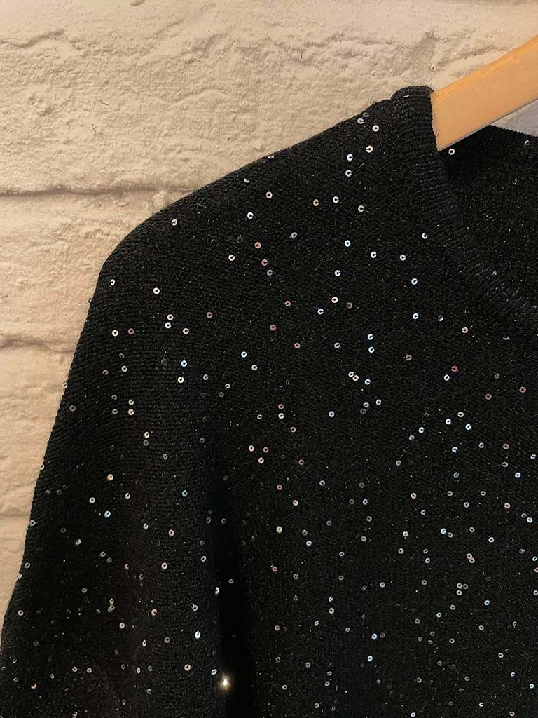 Malissa J Sequin Knit - Black