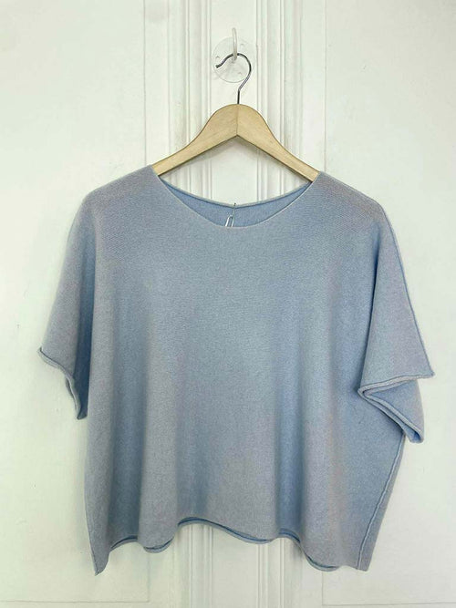 Boxy Drop Shoulder Knit - Sky