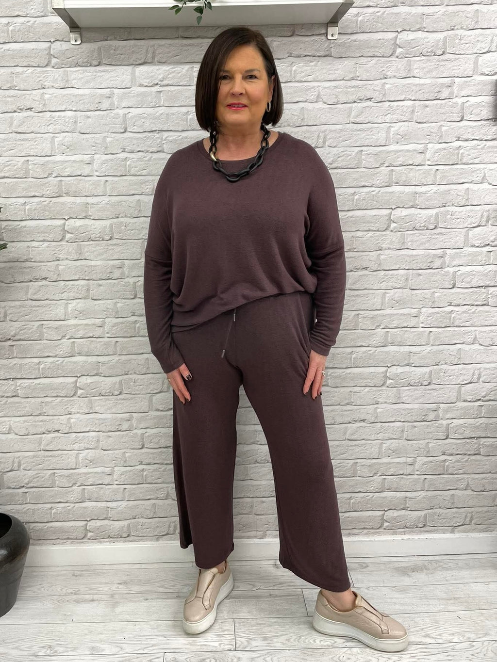 Soya Concept Biara 7/8 Joggers - Dark Plum