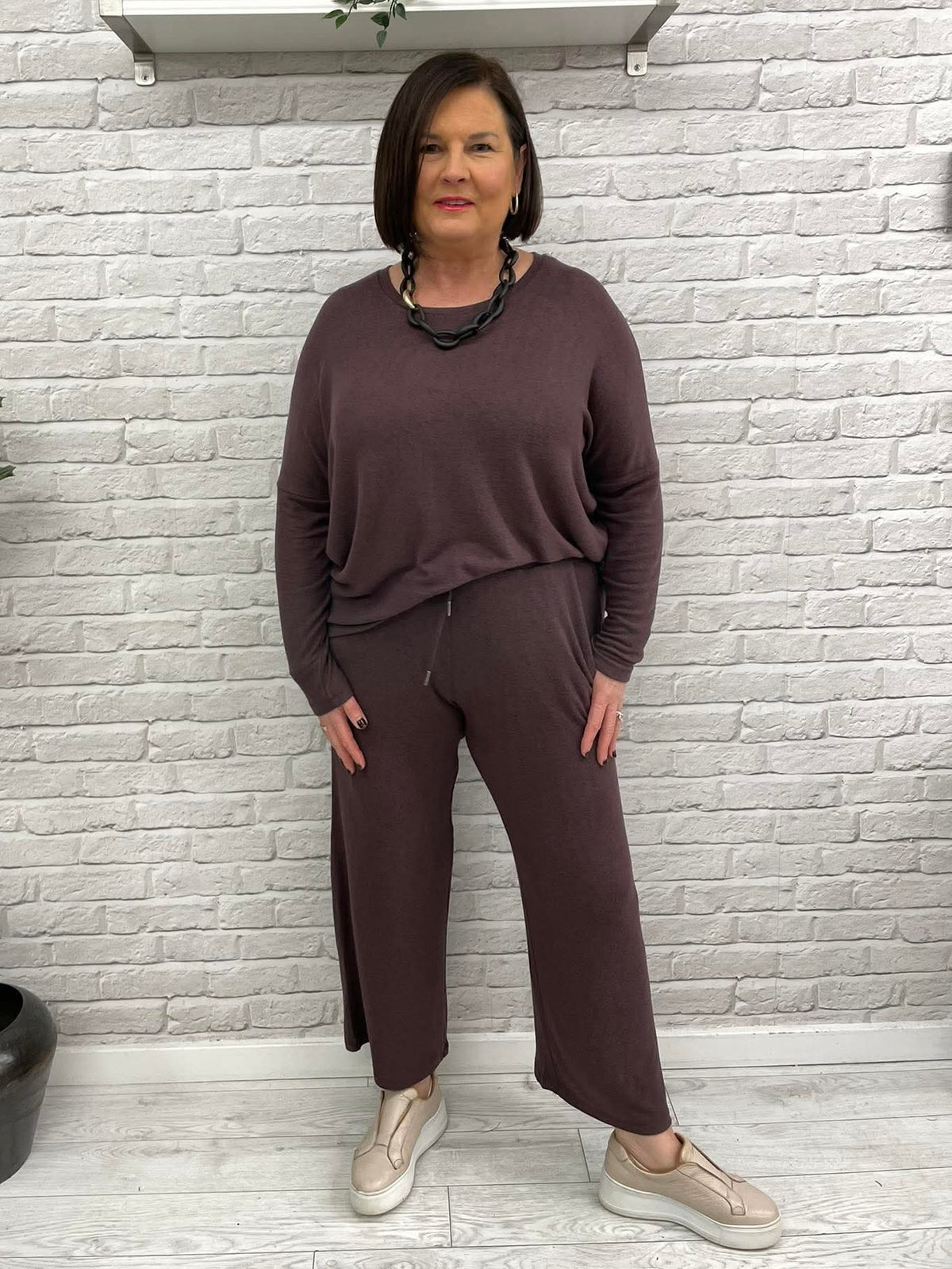 Soya Concept Biara 7/8 Joggers - Dark Plum