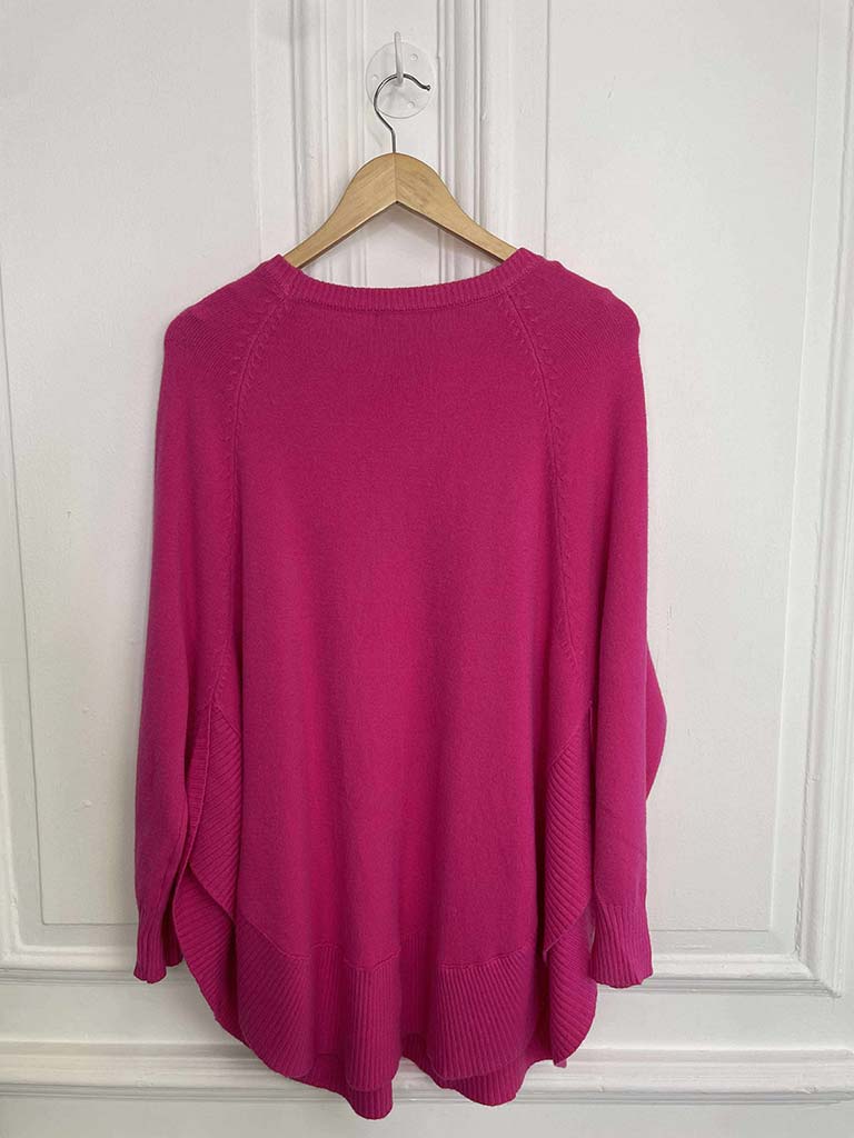 Scooped Pocket Knit - Hot Pink