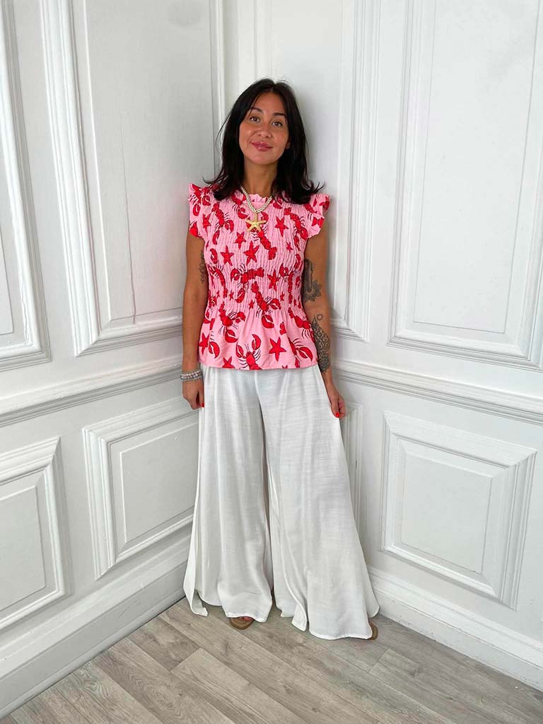 Shirred Frill Lobster Top – Chester Boutique