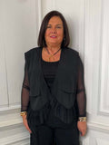 Malissa J Scooped Tulle Ruffle Waistcoat