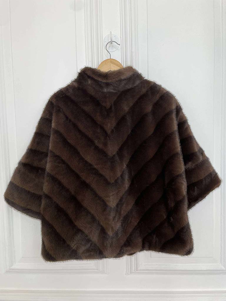 Malissa J Faux Fur 3/4 Sleeve Jacket - Brown