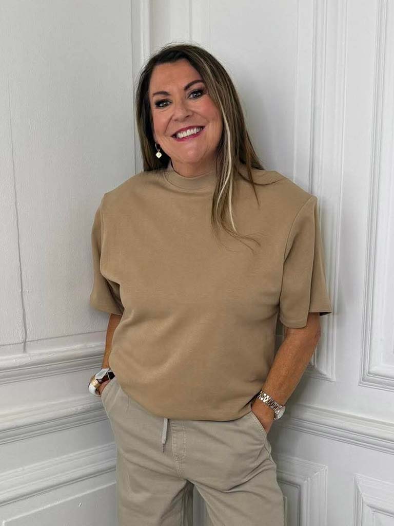 Luxe Jersey Boxy Tee - Taupe