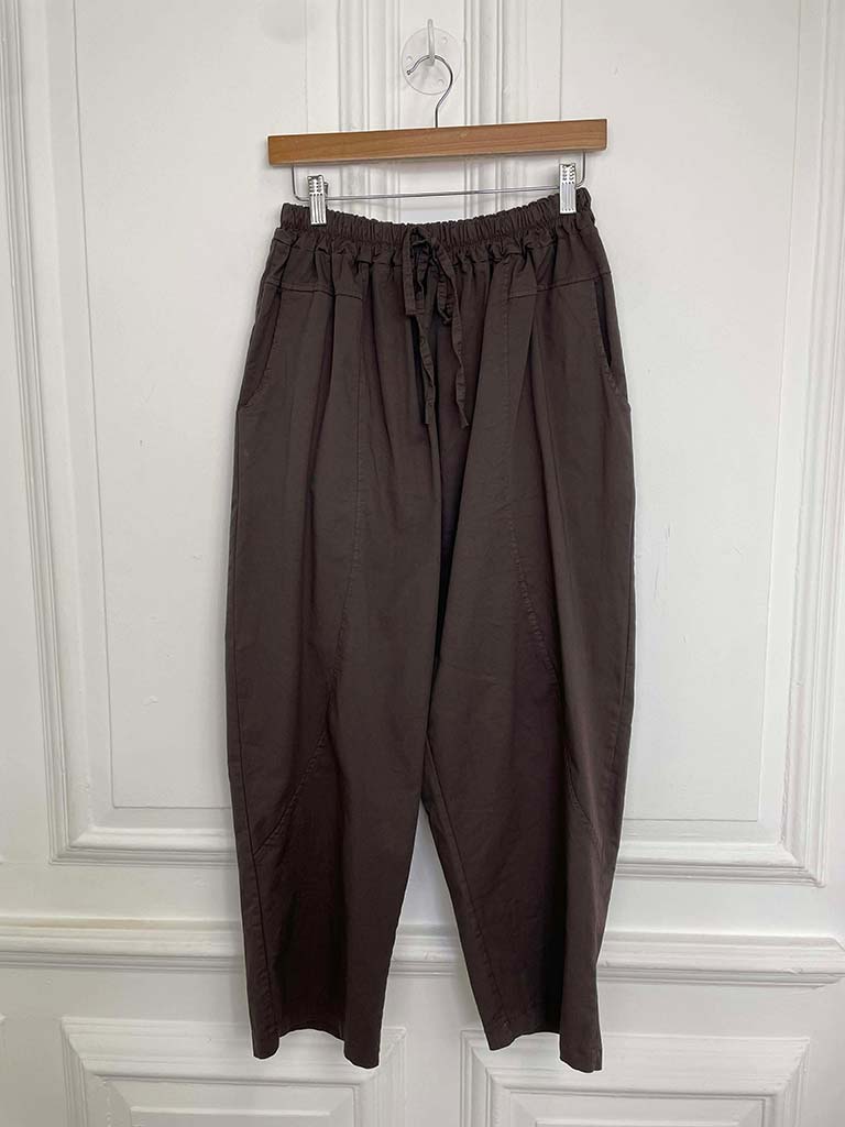 Cotton Cocoon Trousers - Espresso