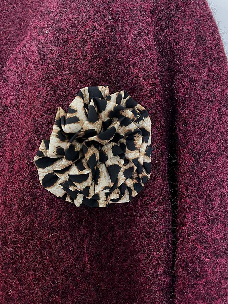 Boucle Corsage Jacket - Burgundy