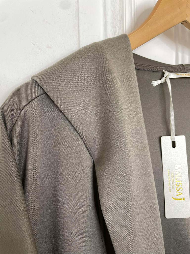 Malissa J Jersey Eyelet Hooded Jacket - Mushroom