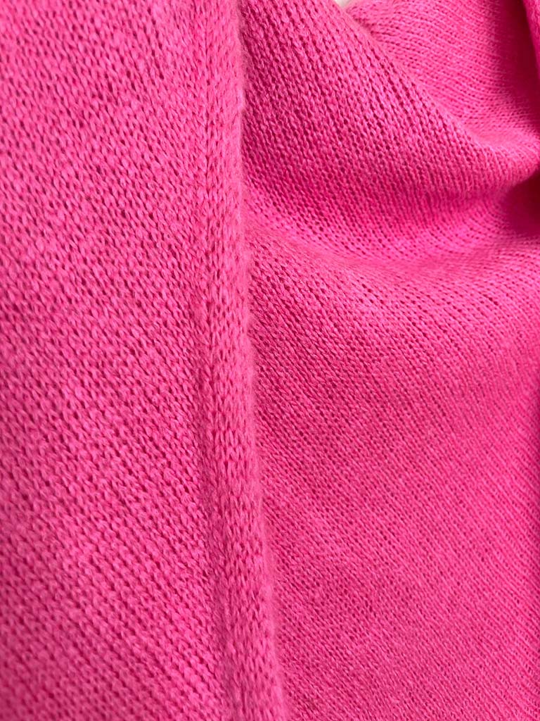 Knitted Triangle Scarf - Hot Pink